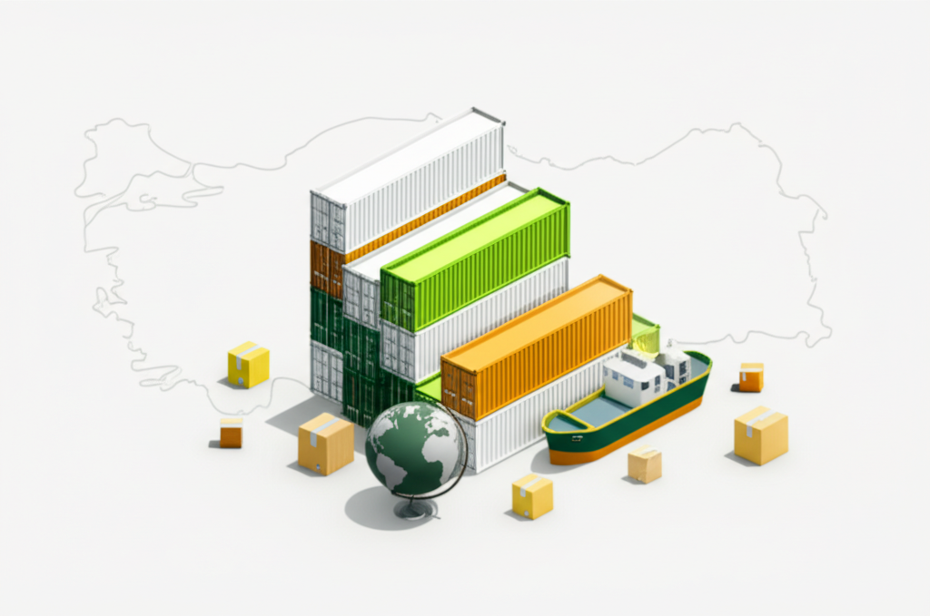 Export: containers, ships and global shipping
